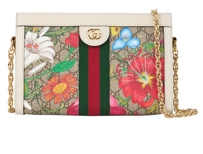 Ophidia Floral, &pound;780, Handbags, Beige/White, Canvas/Leather, Front view